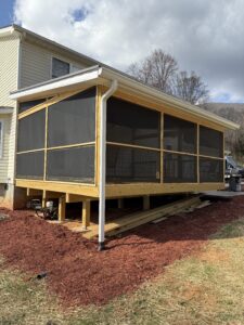 Screened Porch Construction and Concrete Walkway Installation in Asheville