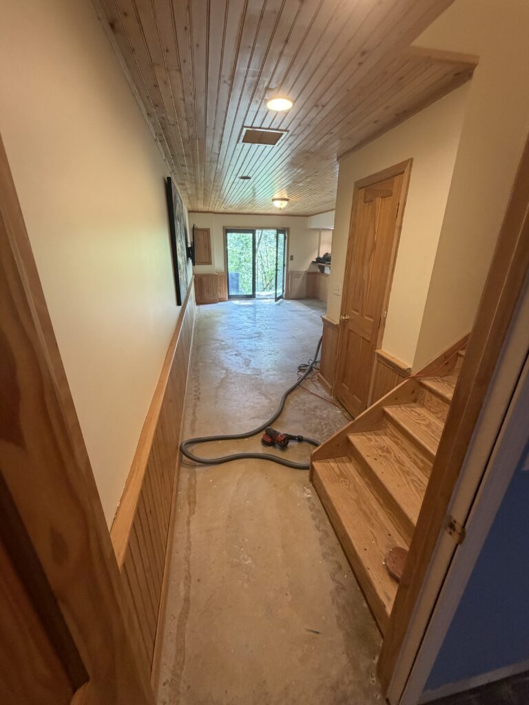 Basement Epoxy Flooring Installation in Weaverville — basement floor prep