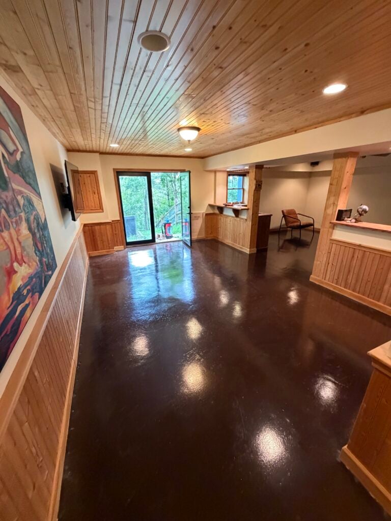 Basement Epoxy Flooring Installation in Weaverville — sherwin-williams armorseal 8100