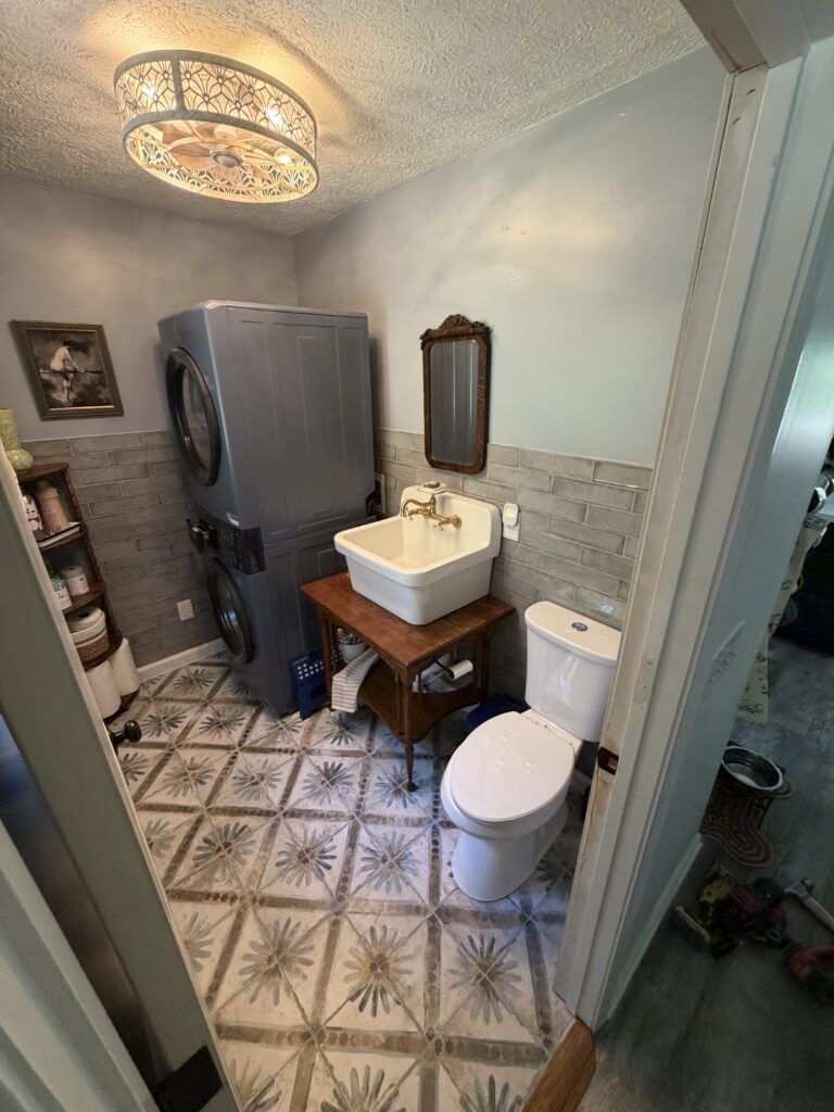 Bathroom Remodel and Laundry Installation in Asheville — floor and wall tile installation