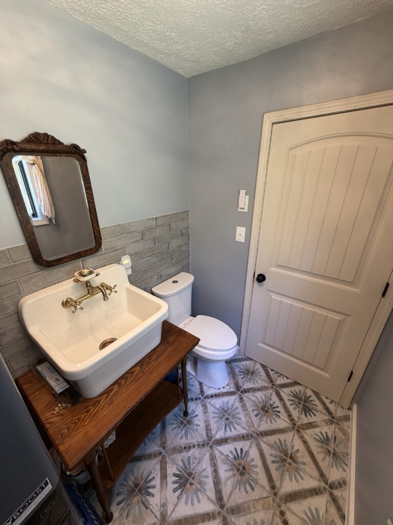 Bathroom Remodel and Laundry Installation in Asheville — joist and sill plate replacement