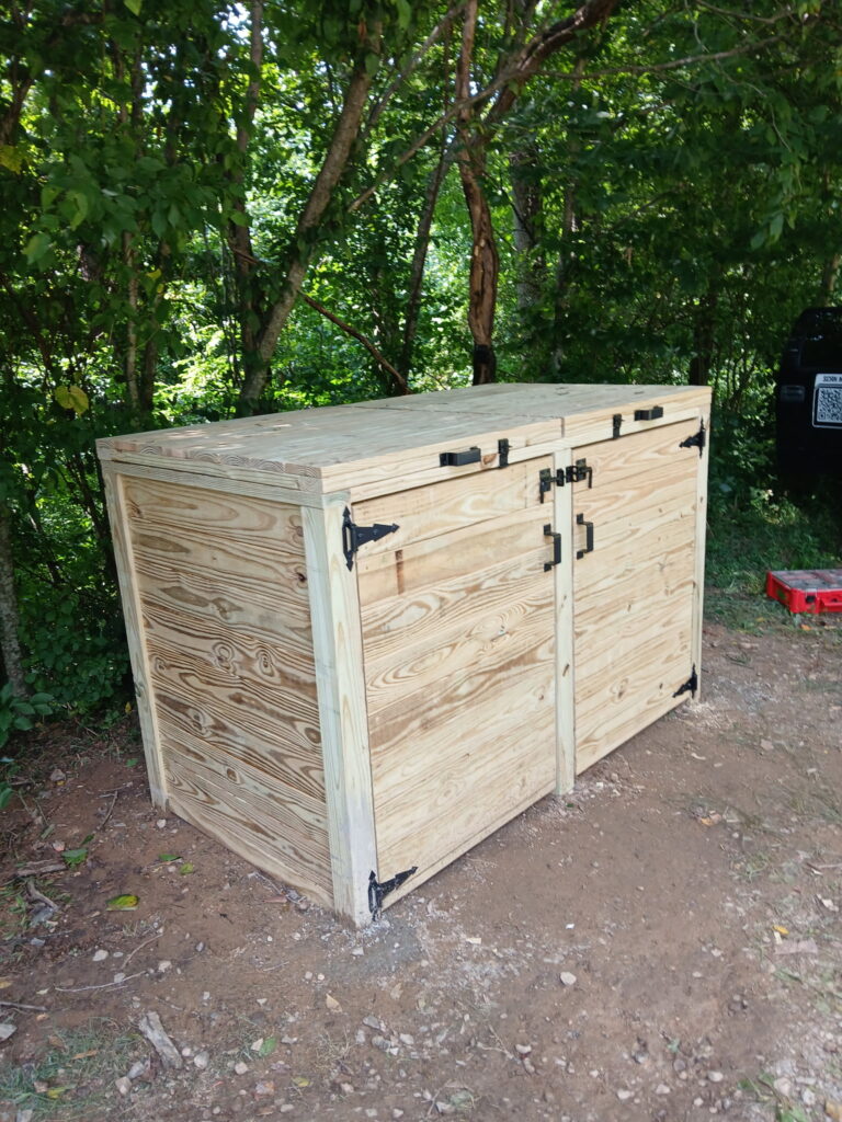 Bear Proof Trashcan Enclosure Construction in Weaverville — buncombe county
